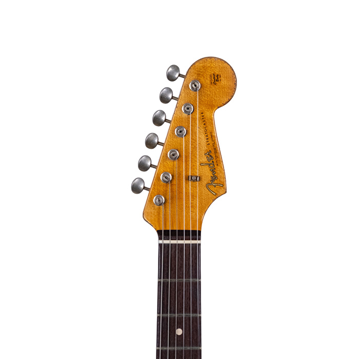 Fender Custom Shop Masterbuilt Andy Hicks 1961 Stratocaster Heavy Relic Olympic White Over 3 Ton Sunburst Elektro Gitar